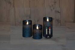 Anna's Collection Stompkaars Rustiek Wax Bewegende Vlam Op 3X3Aaa Batterij Met Afstandsbediening 10/