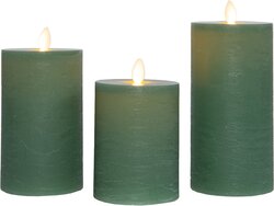 Anna's Collection Stompkaars Rustiek Wax Bewegende Vlam Oplaadbaar Met Afstandsbediening En Usb Kabe