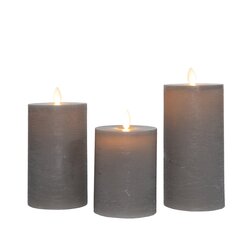 Anna's Collection Stompkaars Rustiek Wax Bewegende Vlam Oplaadbaar Met Afstandsbediening En Usb Kabe