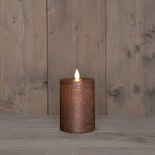 Anna's Collection Stompkaars Rustiek Wax Bewegende Vlam Oplaadbaar Met Usb Kabel Exclusief Afstandbe
