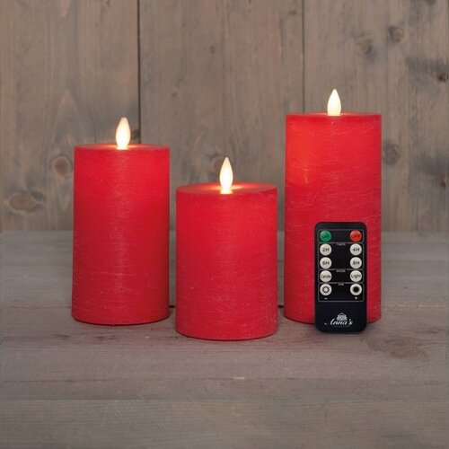 Anna's Collection Stompkaars Rustiek Wax Bewegende Vlam Oplaadbaar Met Afstandsbediening En Usb Kabe