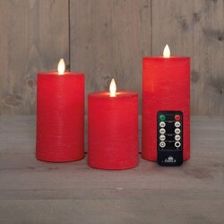 Anna's Collection Stompkaars Rustiek Wax Bewegende Vlam Oplaadbaar Met Afstandsbediening En Usb Kabe