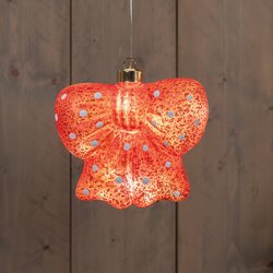 Anna's Collection STRIK GLAS LED OP BATTERIJ 14,8X6X13,5CM ROOD
