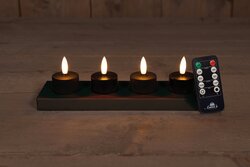 Anna's Collection THEELICHT 3D LONT OPLAADBAAR MET AFSTANDSBEDIENING EN OPLAADSTATION D3.8H5CM ZWART
