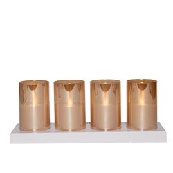 Anna's Collection Theelicht In Glas 3D Vlam Oplaadbaar Met Afstandsbediening En Oplaadstation D5H7.5 - afbeelding 2