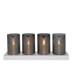 Anna's Collection Theelicht In Glas 3D Vlam Oplaadbaar Met Afstandsbediening En Oplaadstation D5H7.5 - afbeelding 2