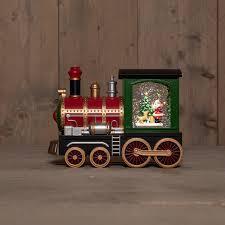Anna's Collection Trein Met Santa In Glitterwater Op 3Aa Batterij Met Dc Aansluiting 15X21Cm Warm Wi