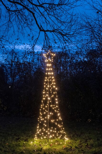 Anna's Collection vlaggenmast kerstboom +paal 236 led h 2m Ø70cm classic warm