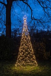Anna's Collection vlaggenmast kerstboom +paal 480 led h 3,2m Ø 100cm classic warm