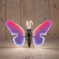 Anna's Collection VLINDER LED RGB 40CM BEWEGENDE VLEUGELS - -INCL.AFSTANDBEDIENING5MTR AANLOOPSNOER 