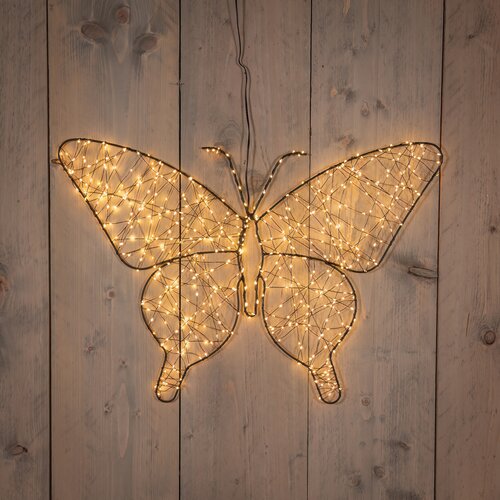Anna's Collection VLINDER METAAL 600LED FLASH IP44 TRAFO MET TIMER EN DIMMER 43CM  CLASSIC WARM