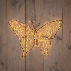 Anna's Collection VLINDER METAAL 600LED FLASH IP44 TRAFO MET TIMER EN DIMMER 43CM  CLASSIC WARM