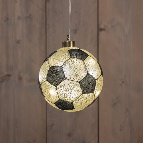 Anna's Collection VOETBAL GLAS LED OP BATTERIJ 13CM