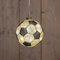 Anna's Collection VOETBAL GLAS LED OP BATTERIJ 13CM