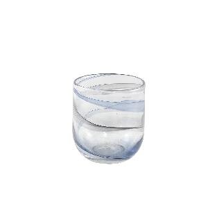 PTMD Anni Blue glass tealight cloudy pattern round S