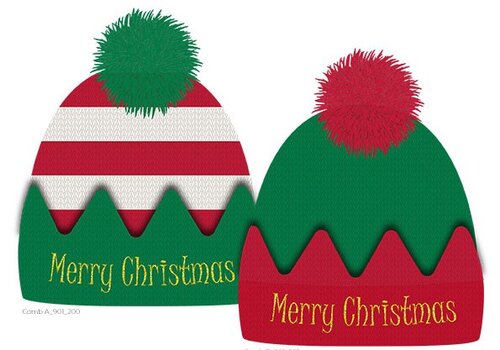 APOLLO ADULT X-MAS HAT ELF ONE SIZE COMBI B ASS 1