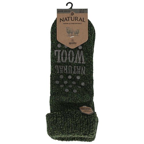 APOLLO ADULTS WOOL HOME SOCKS 43/46 ARMY GREEN