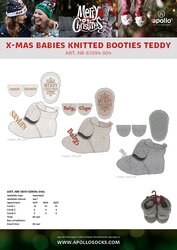 APOLLO BABIES KNITTED BOOTIES TEDDY X-MAS 20/21 COMBI C ASS 1