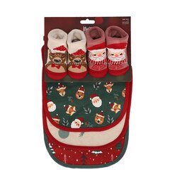 APOLLO BABIES X-MAS SOCKS + BIBS SET ONE SIZE COMBI A ASS 2