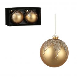 Bal glas goud D10cm 2 stuks