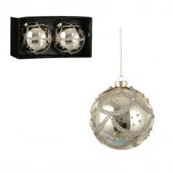Bal glas goud D10cm 2 stuks