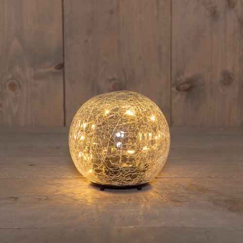 Anna's Collection BAL  CRACKLE GLAS OPLAADBAAR 15LED CLASSIC 12CM INCLUSIEF USB KABEL