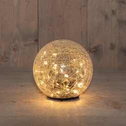 Anna's Collection BAL  CRACKLE GLAS OPLAADBAAR 30LED CLASSIC 15CM INCLUSIEF USB KABEL