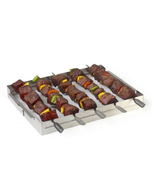 Barbecook brochettehouder uit rvs voor 5 st. 35.5x26.5x4.5cm