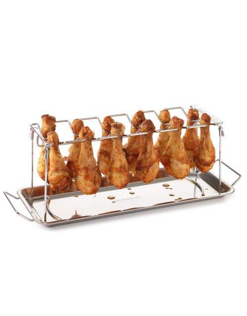 barbecook kippenvleugelhouder uit rvs voor 12 bouten 37.5x15.5x2cm