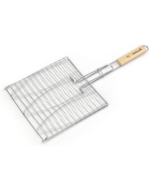 Barbecook visgrill voor 3 vissen uit chroom en hout 28x28cm fsc-100% (per 6st.)