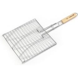 Barbecook visgrill voor 3 vissen uit chroom en hout 28x28cm fsc-100% (per 6st.)