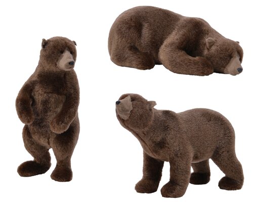 Beer plastic pluche bruin a3