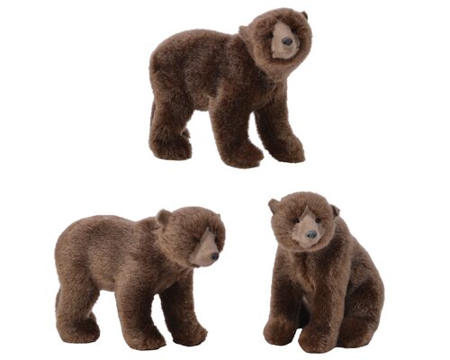 Beer plastic pluche bruin a3