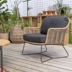 Belmond lounge stoel naturel, incl. 2 kussens - afbeelding 3