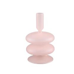 PTMD Berres Pink glass candleholder shaped layers M