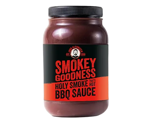 Bickery smokey goodness Holy smoke hot bbq saus 500ml