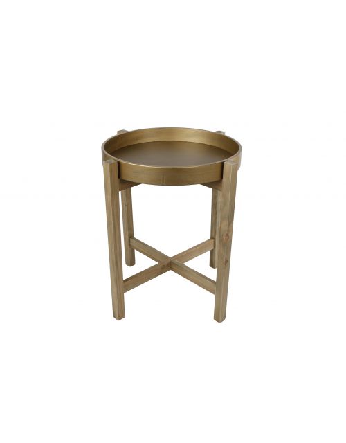 Bijzettafel d46h50cm messing