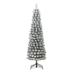 Black box trees Charlton Pilar kerstboom groen frosted TIPS 498 - h260xd63cm