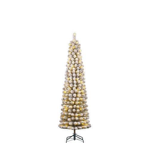 Black Box Trees Charlton Pilar kerstboom led groen frosted warm wit 120L TIPS 280 en timer & dimmer