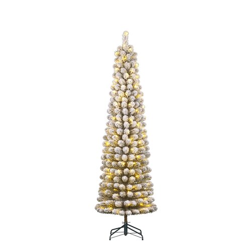 Black Box Trees Charlton Pilar kerstboom led groen frosted warm wit 160L TIPS 362 en timer & dimmer