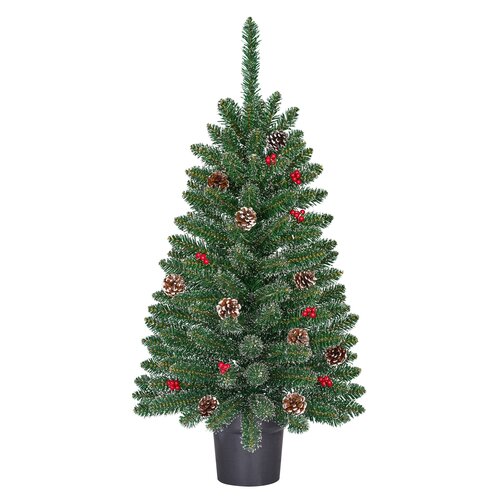 Black Box Trees Creston kerstboom potted groen frosted TIPS 120 - h90xd50cm