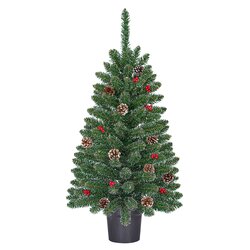 Black Box Trees Creston kerstboom potted groen frosted TIPS 120 - h90xd50cm