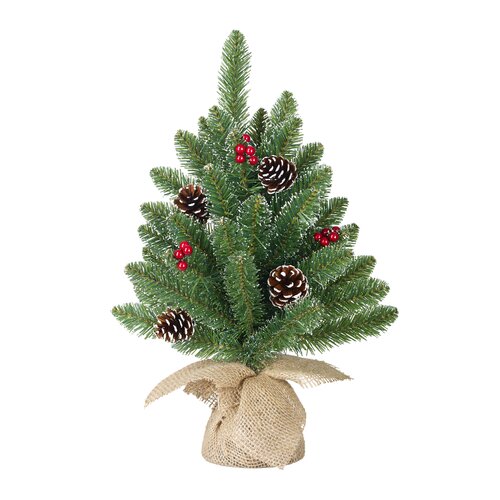 Black box trees Creston kerstboom w-burlap bes groen frosted TIPS 42 - h45xd35cm
