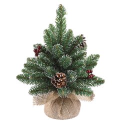 Black Box Trees Derby kerstboom w burlap groen TIPS 36 - h30xd20cm