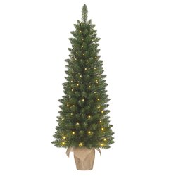 Black box trees Gerlos kerstboom met burlap groen 40L TIPS 108 battery operated en timer - h90xd41cm