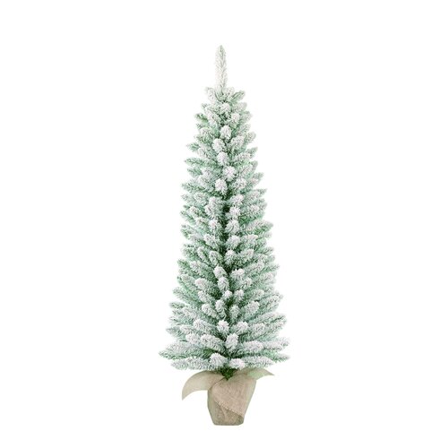Black box trees Gerlos kerstboom met burlap groen frosted 222 TIPS - h150xd57cm