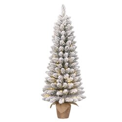 Black box trees Gerlos kerstboom met burlap groen frosted 30L TIPS 70 battery operated en timer - h7