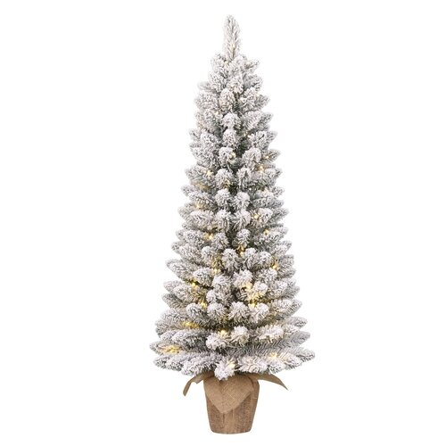 Black box trees Gerlos kerstboom met burlap groen frosted 40L TIPS 108 battery operated en timer - h