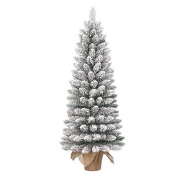 Black box trees Gerlos kerstboom met burlap groen frosted TIPS 70 - h75xd36cm