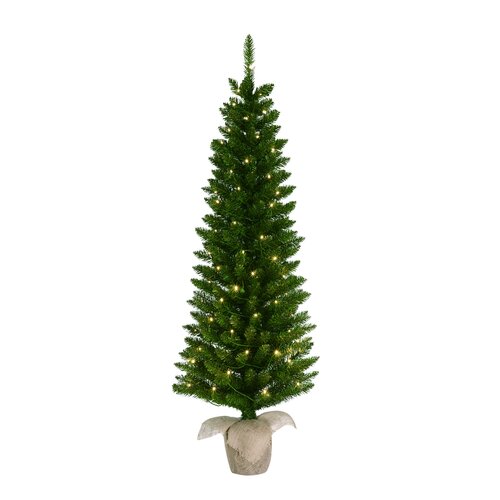 Black box trees Gerlos kerstboom met burlap groen warm wit 80L 222 TIPS battery operated en timer - 